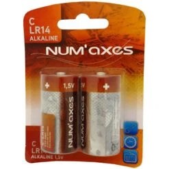 PILES ALCALINES NUMAXES 1,5V C LR14 - POCHETTE DE 2